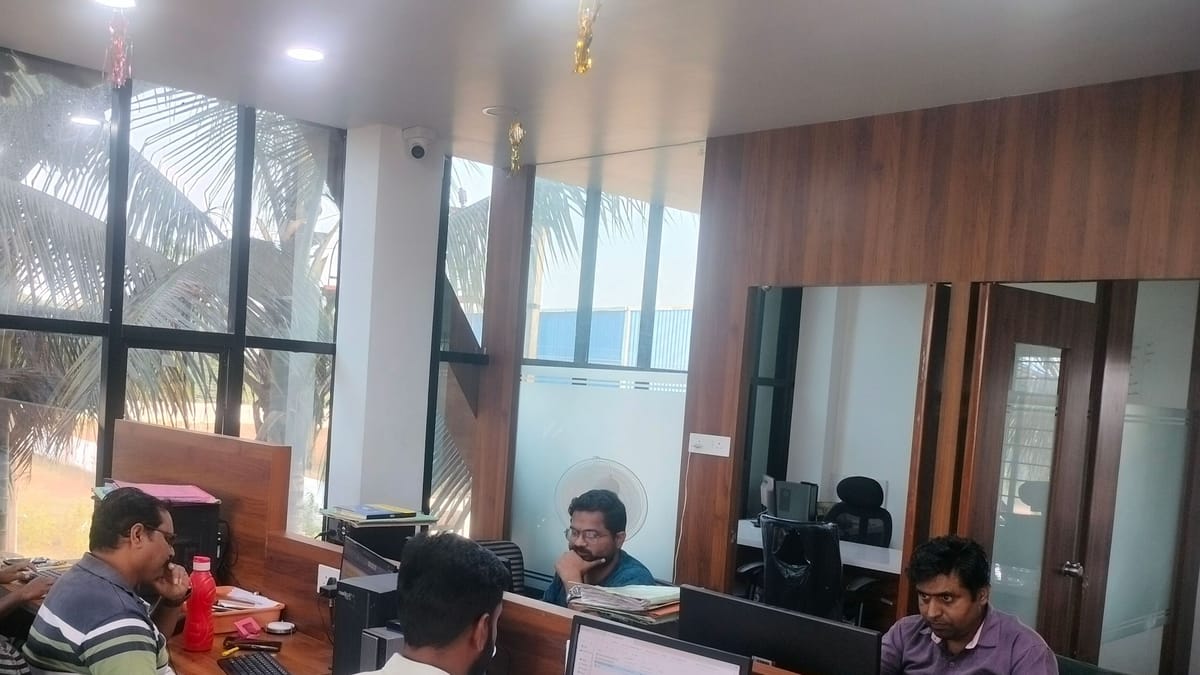 Sushant Travels & Logistics dispatch office, staff at their workstations