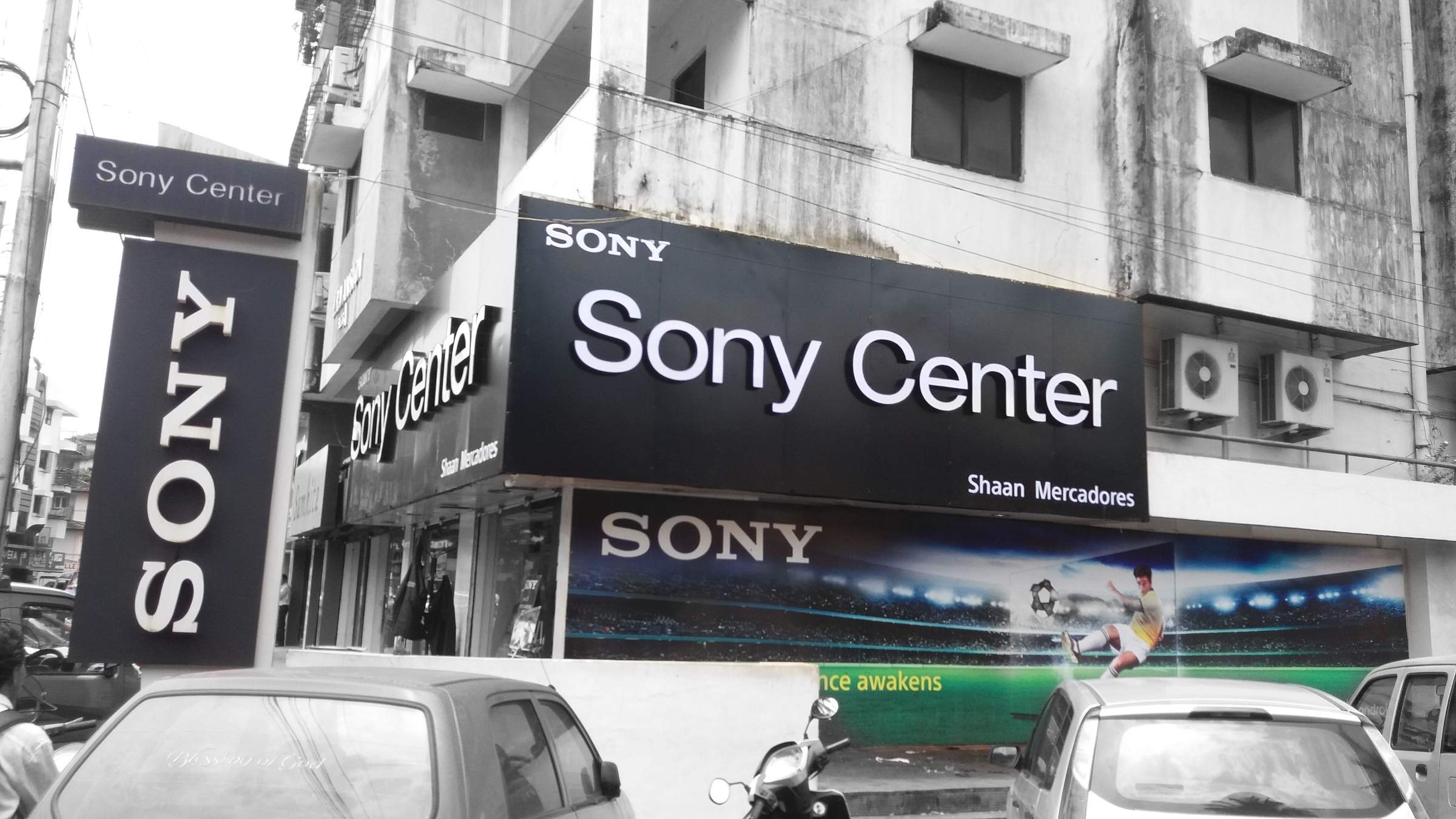 Sony Center fascia signboard on a multi-storey building